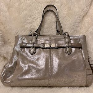 Silver Coach Tote